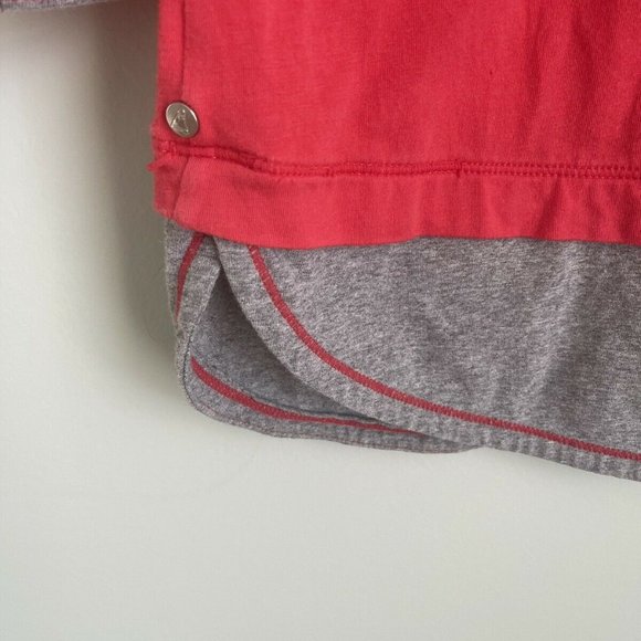 Neon Buddha Red Gray 3/4 Sleeve Top - Picture 3 of 5